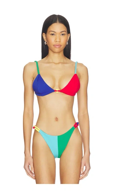 Nau Bikinis Link Strap Triangle Bikini Top In Multi