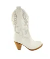 Naughty Monkey Houston Western Boots In White In White