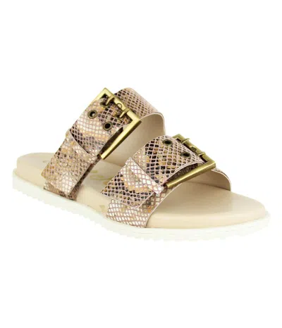 Naughty Monkey Women's Hey Pony Sandals In Blush In Gold