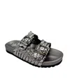 Naughty Monkey Women's Intertwine Dual Woven Strap Slide In Pewter In Silver