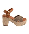 Naughty Monkey Women's Nana Platform Sandals In Khaki (olive) In Brown