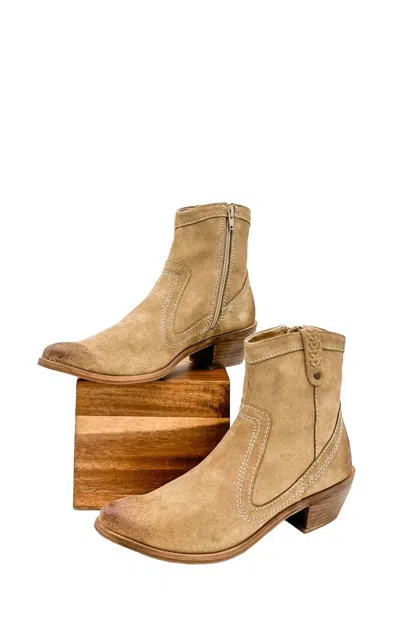 Naughty Monkey Women's Smithy Suede Ankle Boot In Tan In Multi
