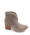 NAUGHTY MONKEY WOMEN'S TWILIGHT STUDDED HEELED ANKLE BOOT IN TAUPE