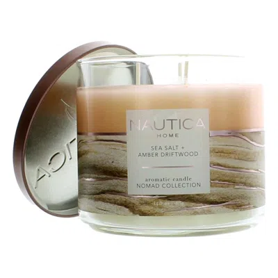 Nautica 14.5oz Soy Wax Blend 3 Wick Candle - Sea Salt & Amber Driftwood In Multi
