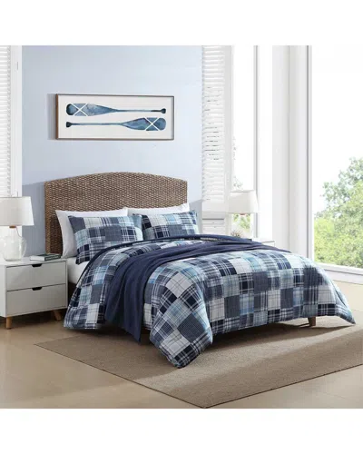 Nautica 180tc Mason Patchwork Cotton Comforter Bedding Set In Blue