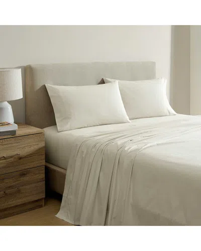 Nautica 200 Thread Count Bayview Solid Cotton Percale Sheet Set In Neutral