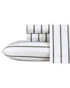 Nautica 200 Thread Count Brenton Stripe Cotton Percale Sheet Set