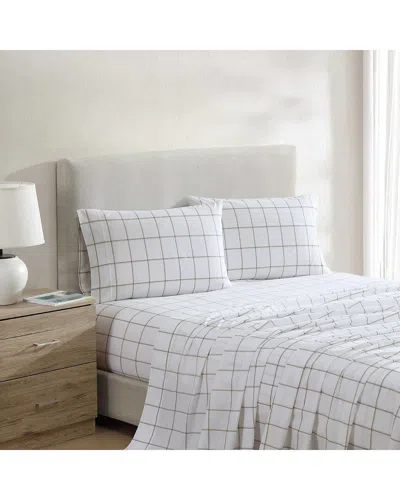 NAUTICA NAUTICA 200 THREAD COUNT PLOT COTTON PERCALE SHEET SET