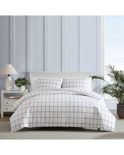 NAUTICA NAUTICA 200 THREAD COUNT PLOT PERCALE DUVET COVER SET
