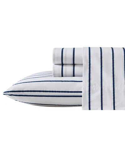 NAUTICA NAUTICA 200TC BRENTON STRIPE COTTON PERCALE SHEET SET