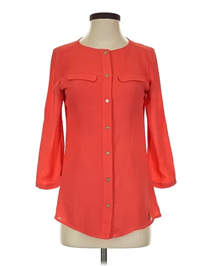 Pre-owned Nautica 3/4 Sleeve Blouse In Orange