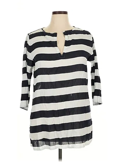 Pre-owned Nautica 3/4 Sleeve Blouse In Silver