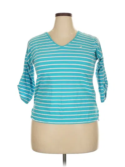 Pre-owned Nautica 3/4 Sleeve T-shirt In Blue