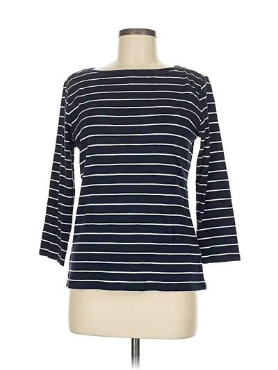 Pre-owned Nautica 3/4 Sleeve Top Blue Boatneck Tops