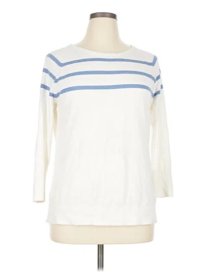 Pre-owned Nautica 3/4 Sleeve Top Ivory Boatneck Tops In White