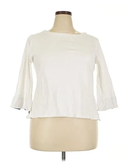 Pre-owned Nautica 3/4 Sleeve Top White Boatneck Tops