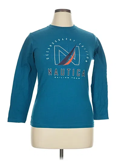 Pre-owned Nautica 3/4 Sleeve T-shirt In Blue