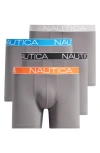 Nautica 4-pack Micro Boxer Briefs In Lead W/ Assorted Waistbands
