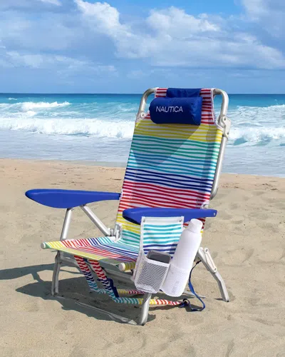 Nautica 5-position Aluminum Beach Chair With Extra Comfort Cushion Pillow In Multi