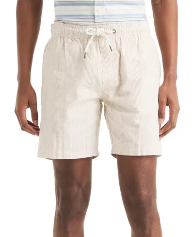 Nautica 7" Striped Textured Pull-on Short In White