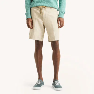 Nautica Men's 8-1/2" Drawstring Linen Shorts In Twill Chino