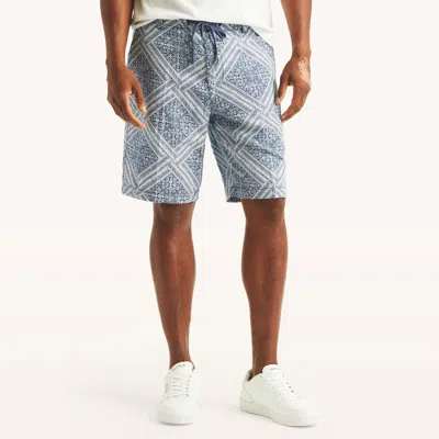 Nautica 8.5" Printed Linen Short In Blue