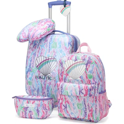 Nautica Kids'  Airline Approved Carry On 5 Piece Luggage Set In Purple