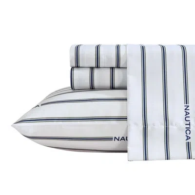 Nautica Alden Stripe Blue Sheet Set In Inline Green