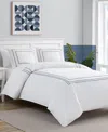 Nautica Alden White Embroidered 2-piece Duvet Cover Set, Twin In White