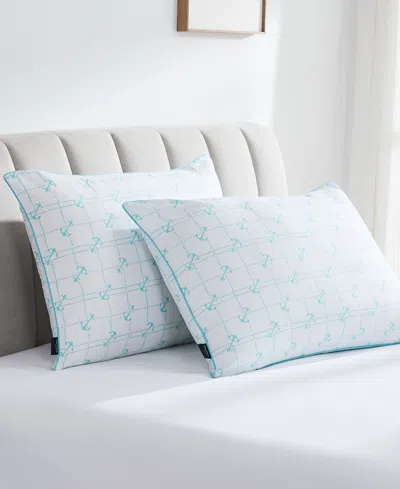 Nautica Anchor Grid 2-pack Pillow, Standard In White