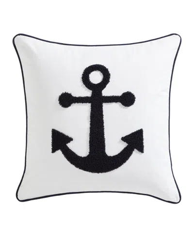 Nautica Anchor Loop Embroidered Square Decorative Pillow, 20" X 20" In Blue