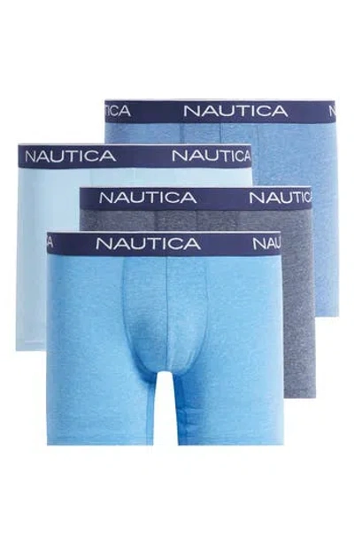 Nautica Assorted 4-pack Heather Boxer Briefs In Blue