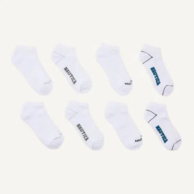 Nautica Athletic Low Cut Socks, 8-pack In White