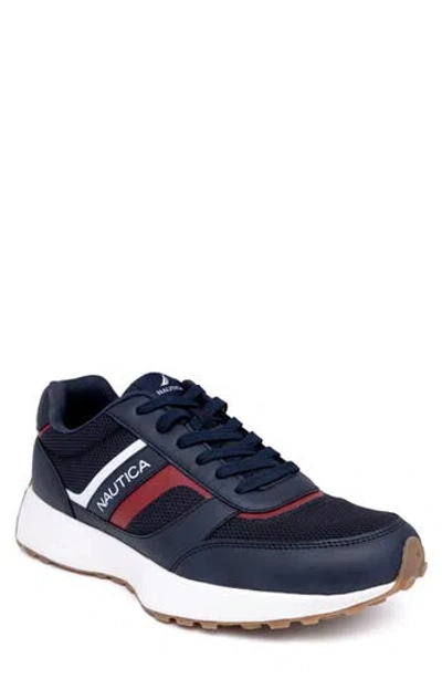 Nautica Athletic Sneaker In Navy/red