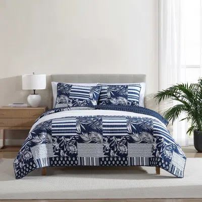 Nautica Avalon Patchwork Navy Full/queen Quilt-sham Set