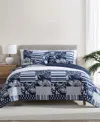 Nautica Avalon Patchwork Reversible 3-pc. Quilt Set, Full/queen In Navy,white