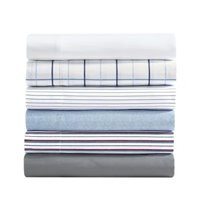 Nautica Avery Striped Navy Microfiber Full Sheet Set In Multi