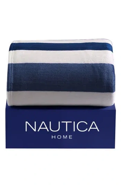 Nautica Awning Stripe Blanket In Blue