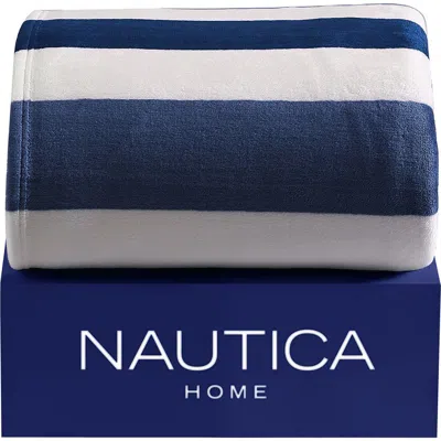 Nautica Awning Stripe Throw Blanket In Blue