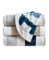 Nautica Awning Stripe Ultra Soft Plush Reversible Throw, 60" X 50" In Medium Gray