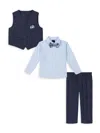 Nautica Toddler Boys Striated Twill Vest Set In Tanzanite