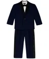 Nautica Baby Boys 4-piece Shirt, Tuxedo Jacket, Tie And Dress Pants Set In Blue