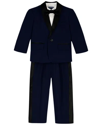Nautica Baby Boys 4-piece Shirt, Tuxedo Jacket, Tie And Dress Pants Set In Blue