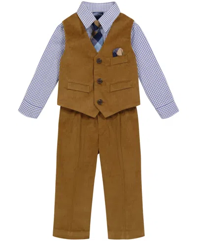 Nautica Baby Boys Bronze Corduroy Vest 4-piece Set In Khaki