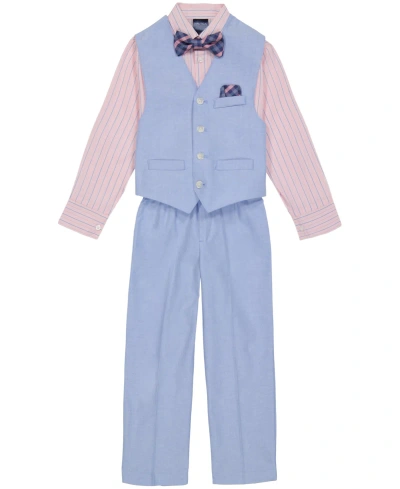 Nautica Baby Boys Oxford Vest Set In Medium Blue