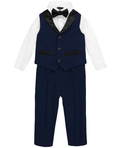Nautica Baby Boys Tuxedo Vest 4-piece Set In Dark Green