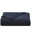 Nautica Baird Solid Cotton Dobby Reversible Blanket, Full/queen Bedding In Blue