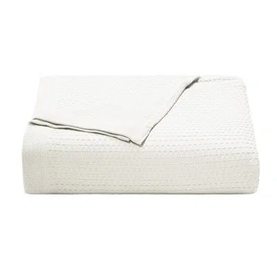 Nautica Baird Solid Cotton Reversible Blanket In White