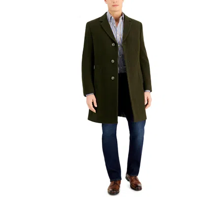 Nautica Barge Mens Solid Wool Overcoat In Green