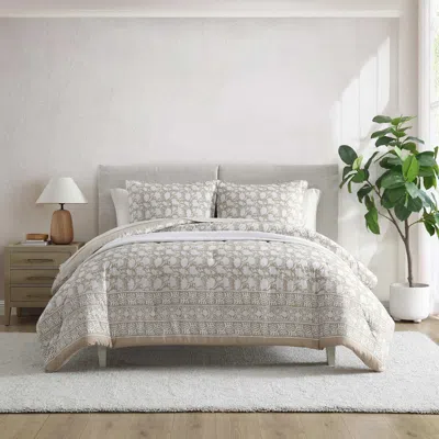 Nautica Bayport Floral Beige King Comforter-sham Set